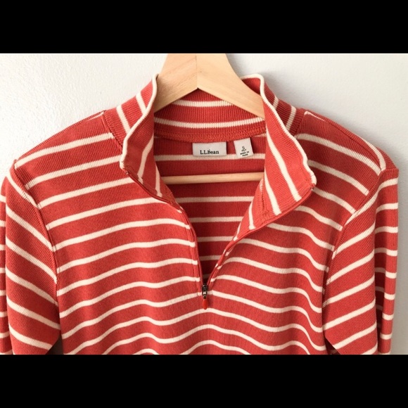 L.L. BEAN 100% Cotton Half Zip Sweater size petite small - Picture 3 of 4